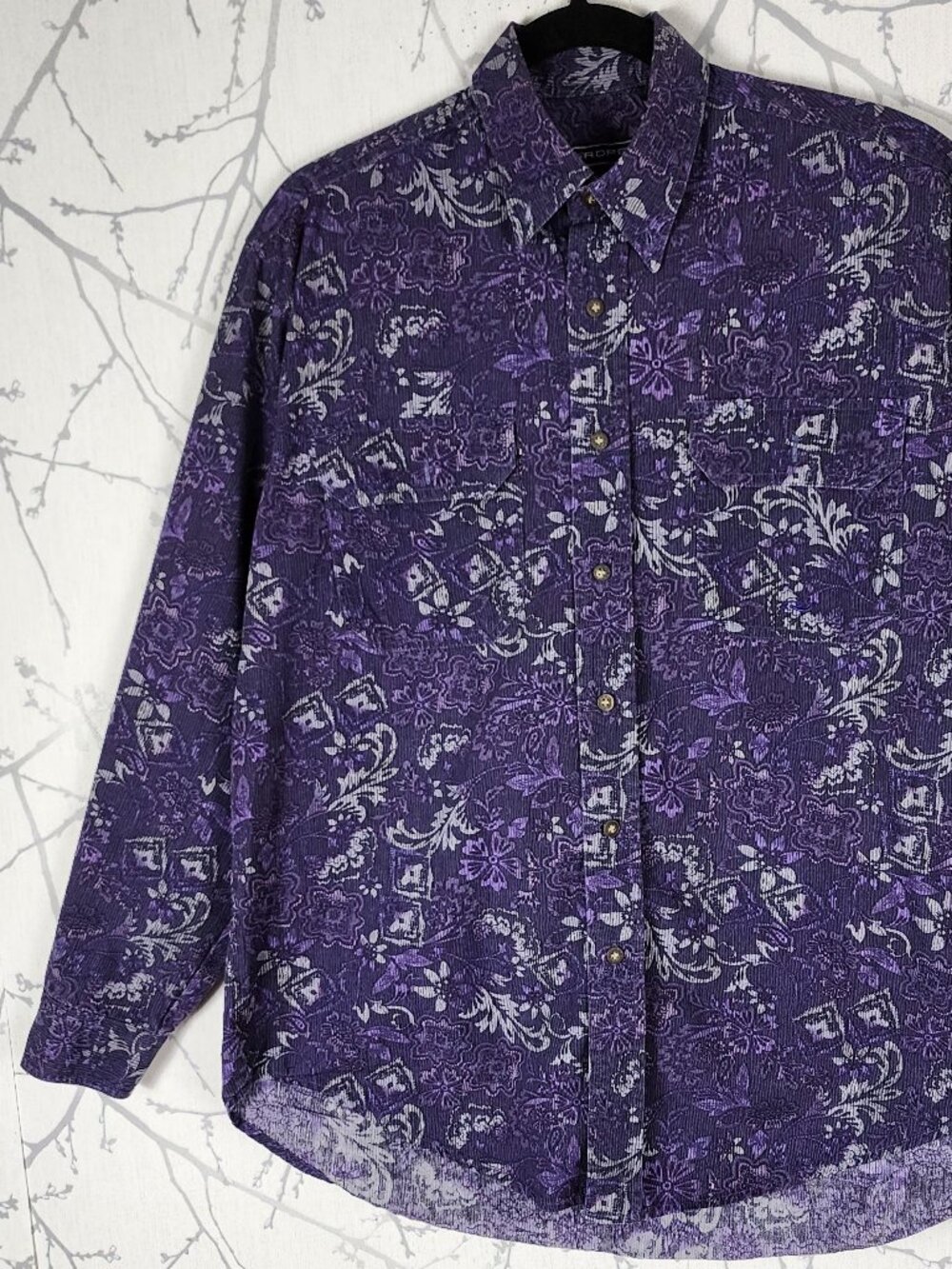 Roper Purple Floral Paisley Cotton Button Front Western Shirt